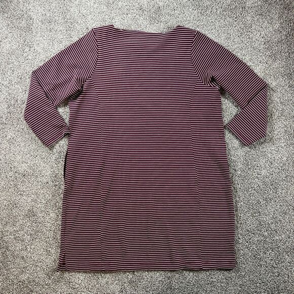 Duluth Trading Co Dress 2X Plus Ponte Pro Maroon Stripe Thick Comfort Outdoor - Picture 2 of 15